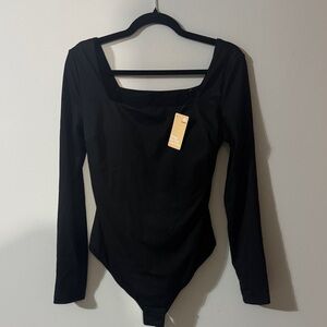 Chic Black Long Sleeve Bodysuit